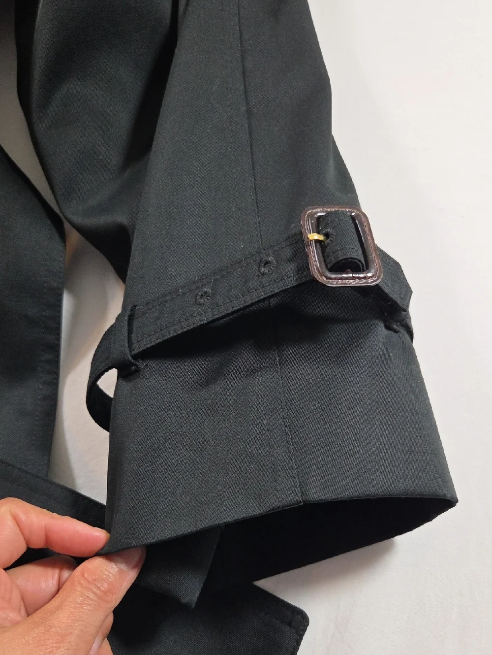 Ralph Ralph Lauren Black Wool Blend  Double-Breasted Trench Coat Jacket - Picture 11 of 16